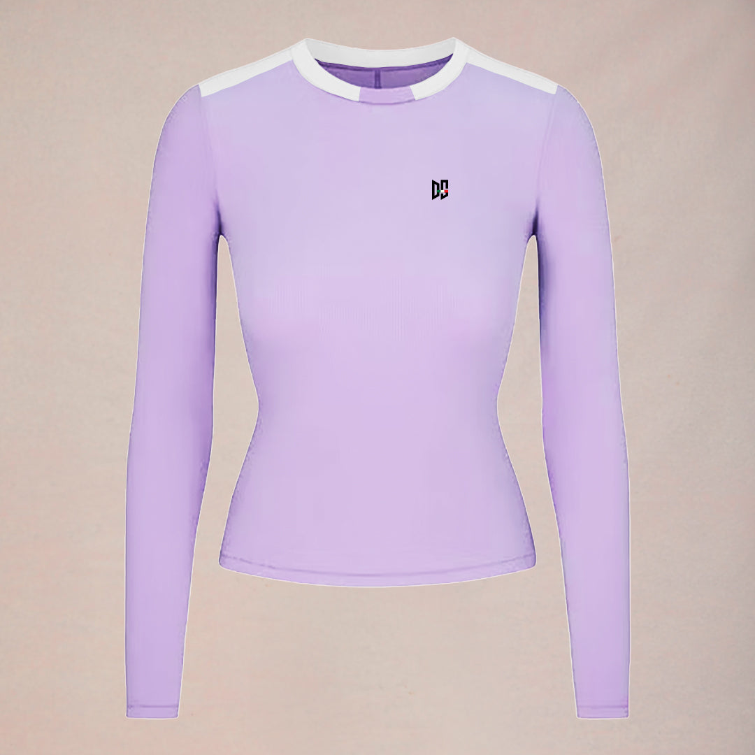 DonnaSport L/S Le Club Crew - Viola / Bianco