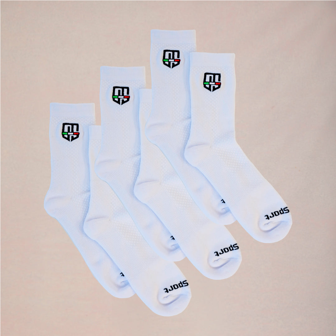 3 Pack Performance Compression Sock, White