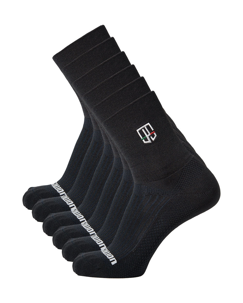 3-Pack Black Microfiber Socks - Nero