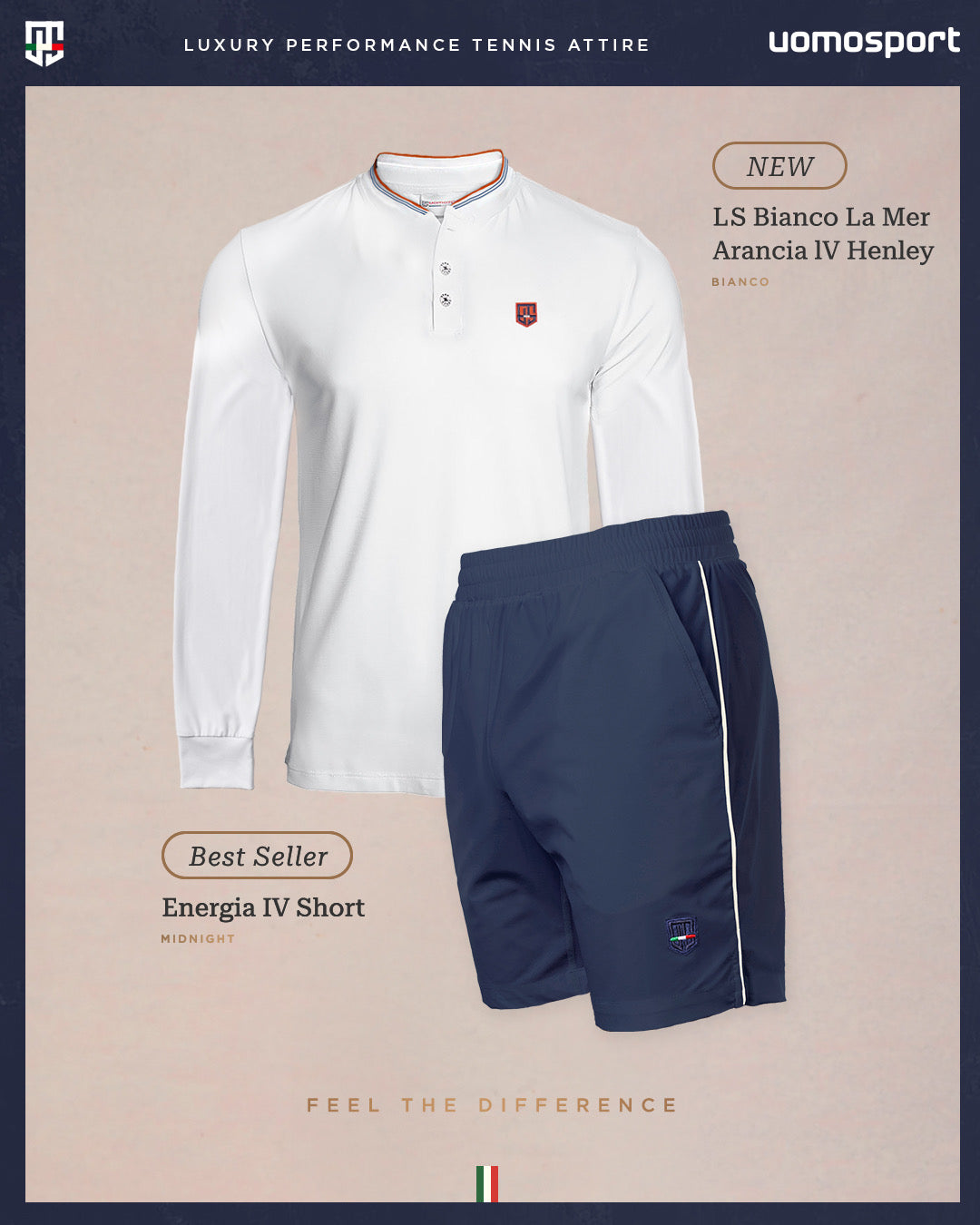 Long Sleeve Bianco La Mer Arancia lV Henley