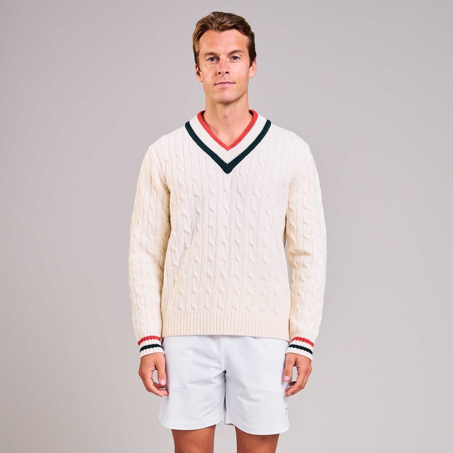 White clearance tennis sweater