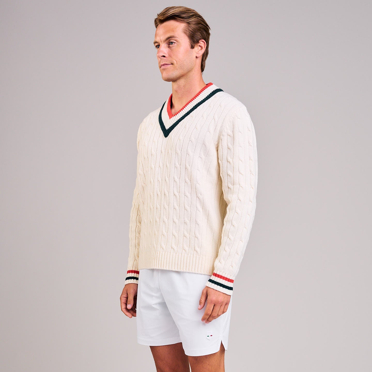 White shop tennis sweater