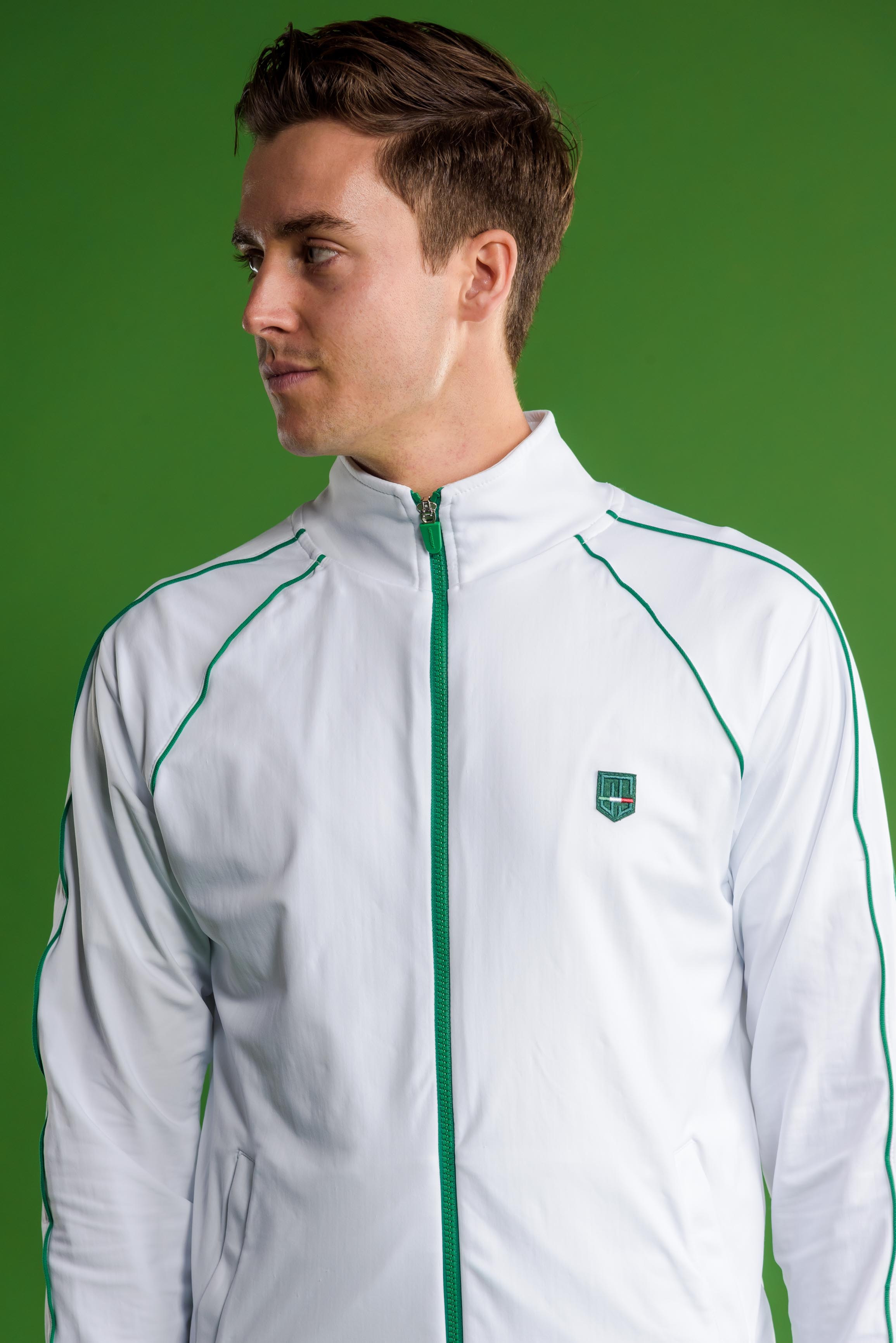 White and 2025 green tracksuit